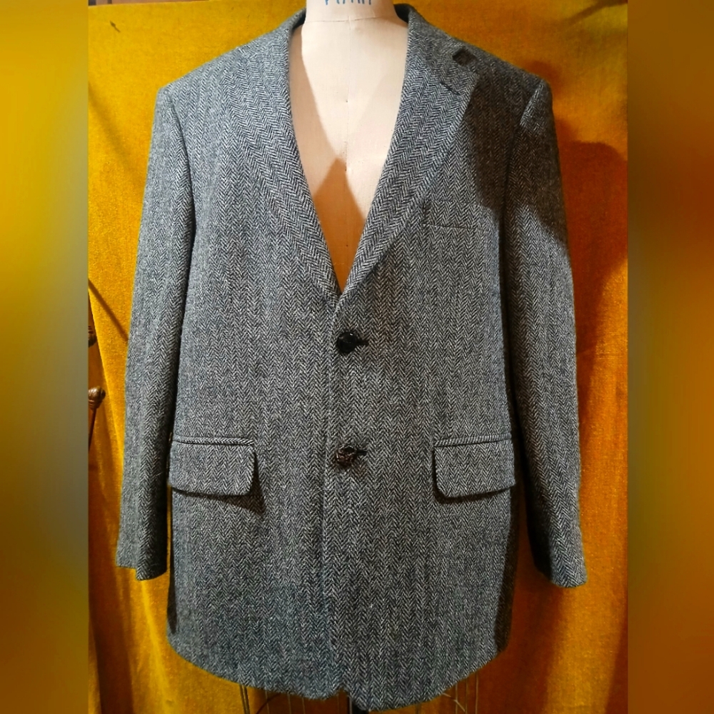 Vintage  Blazer 100% Wool Harris Tweed